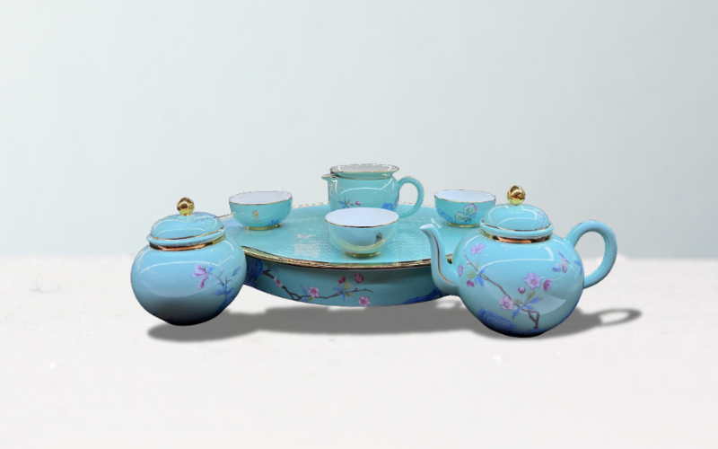 Celadon Floral Blossom Tea Set