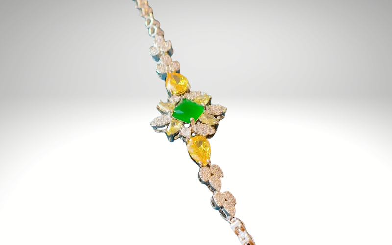 Yellow/Green Gemstone Tennis Bracelet