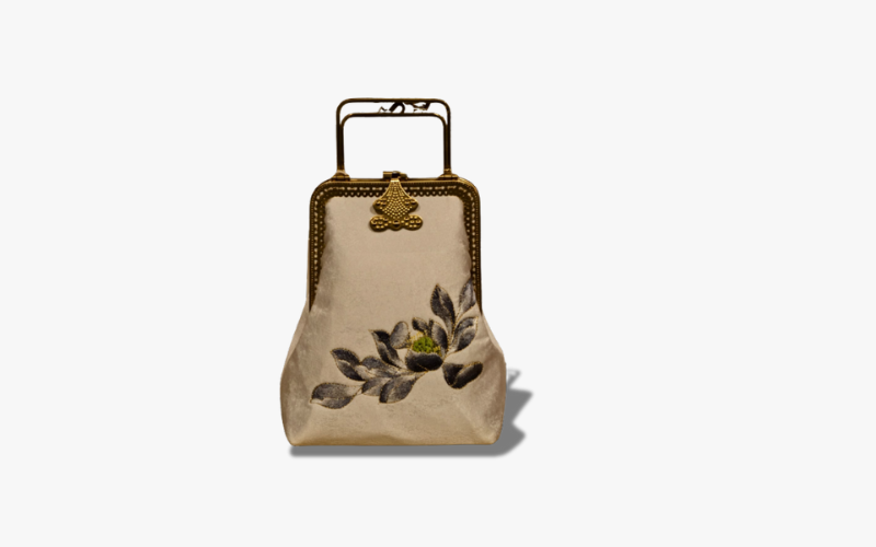 Silk Floral Kiss-Lock Clutch