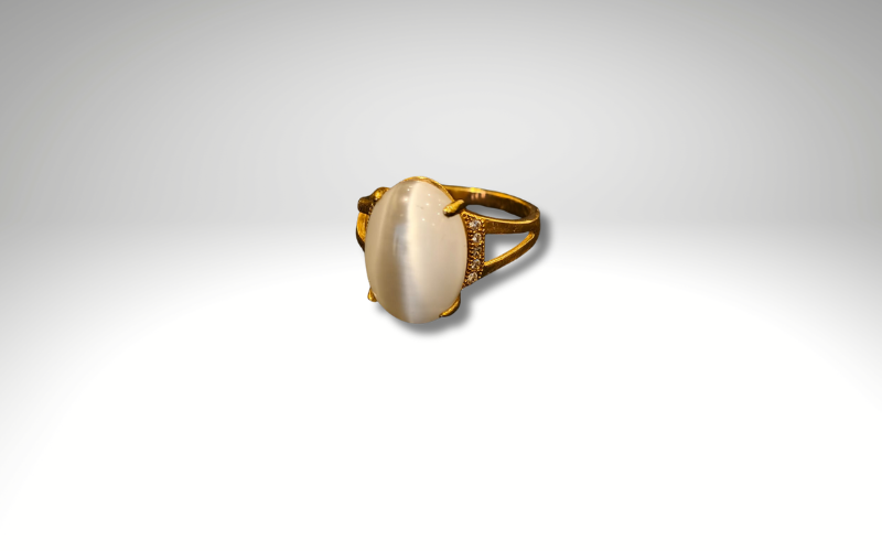 Gold-Tone Cat’s Eye Oval Ring