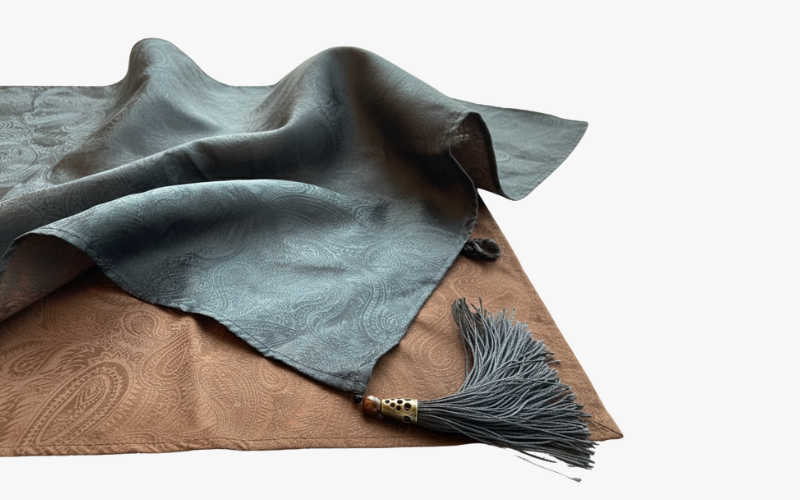 Reversible Silk Paisley Tassel Wrap