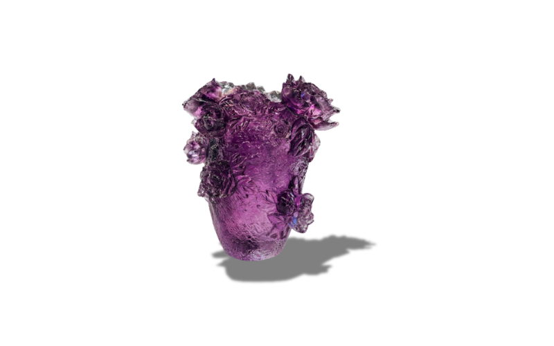 Amethyst Floral Relief Vessel
