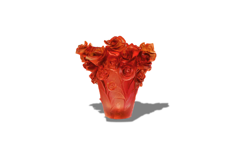 Amber Frosted Lily Vase