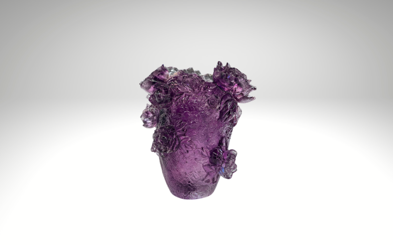 Amethyst Floral Relief Vessel