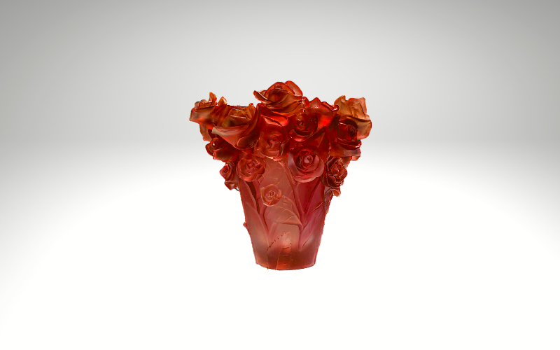 Amber Frosted Lily Vase