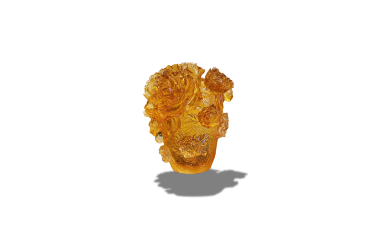 Amber Gold Liuli Flower Vase